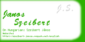 janos szeibert business card